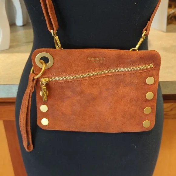 Hammitt Los Angeles Rust Suede Crossbody Or Wristlet. NEW without Tags. Gold Hdw - Picture 6 of 6
